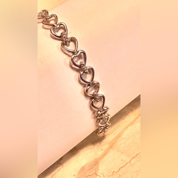 Sterling HEARTS ⬇️$💗 Heart Bracelet 925 Double Hearts DESIGN Price Drop - Picture 4 of 7